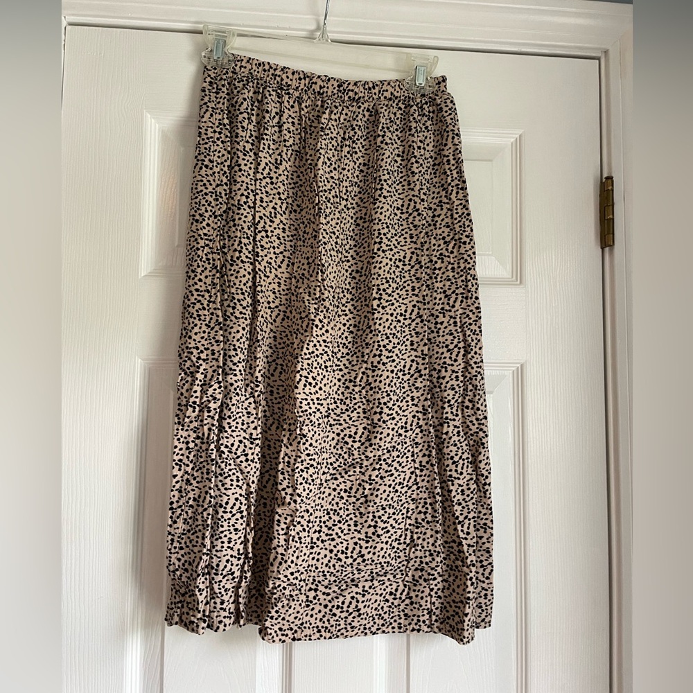 Women’s American Eagle Tan & Black Skirt Elasticized Waist Slit Size XS